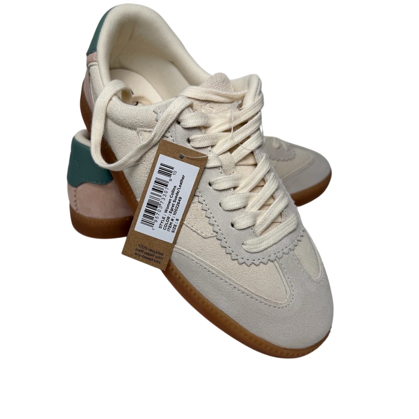 Toms Women's Collins Cream Suede Leather Casual Sneaker With Gum Sole